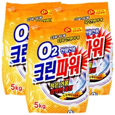 O2크린파워 5kg x3개 /세탁세제 가루세제, 3개