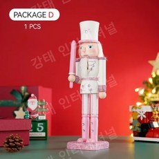 호두까기 인형 크리스마스 선물 호두까기 핑크 인형 반짝이 군인 인형 창의적인 수공예 입상 나무 장식품 집 장식 30cm