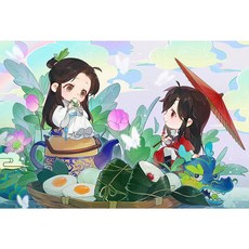 티레오 보석십자수 DIY만들기세트 애니메이션 캐릭터굿즈 천관사복 화련 화성&사련 카툰 일러스트 수제공예 비즈그림 구슬 페인팅게임 취미생활 감압게임 선물키트 액자없음 30종, 30*40cm, 화련_H63