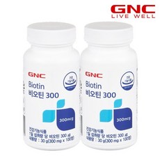 [GNC] 비오틴 300 (100정) 100일분 x 2병_48092x2, 2개, 단품