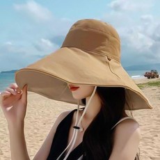 코욜하우키 여성 여자 버킷햇 양면 벙거지 모자 자외선차단 햇빛가리개 챙넓은 챙모자