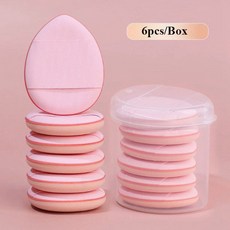 10pcs 미니 핑거 쿠션 듀얼 사용 보관함 에어 파우더 퍼프 재사용 가능한 얇은 리퀴드 파운데이션 메이크업 도구