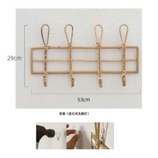 라탄 등나무 원목 옷걸이 행거 벽장식 아기방꾸미기 인테리어, 큰 등나무 장식 후크 (고리4개),베이지개
