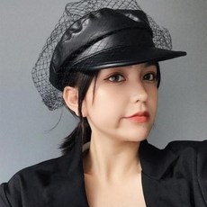 로앤허니 여자 가을 망사 가죽 베레모 헌팅캡 팔각모 호텔델루나 아이유 모자