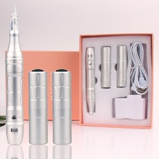 눈썹문신기계 펜 반영구 타투 기계 올포 일체기 니들 타투 립 미용실 아이라이너 키트 세트, .개, 실버