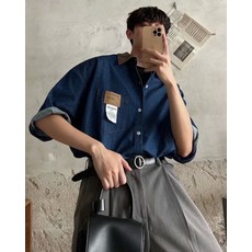 남자여름청셔츠셋업