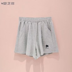 앤 지 동반 여성 잠옷 여름 순면 트레이닝 반바지 와이드 오버사이즈 슬림 캐주얼