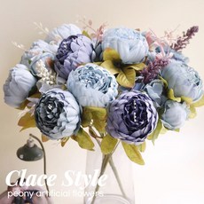 클레이스 작약 조화 꽃다발, 1세트, 블루 1세트, 블루
