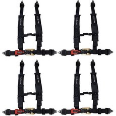PROGUARD 레이싱 안전벨트 안전 벨트 2인치 나일론 스트랩과 4개의 접점이 있는 오프로드 하네스4팩 블랙 폴라리스 가와사키 등 모든 UTV와 됩니다 Q1276993, Black_2 Inch - 4Pack