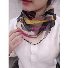 본플렉스 넥워머목도리 실크 여성 봄 여름 브띠 스카프 풀오버 후드 페이크 칼라 누에실 보호 힘