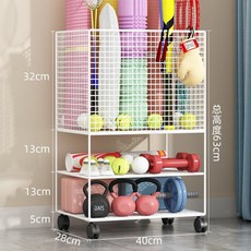 수납 요가매트 정리대 정리 운동기구 피트니스 폼롤러 정리함 선반 이동식, A, 1개