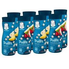 Gerber Puffs 거버 퍼프 유아 과자 스낵 딸기사과+바나나 42g 총 8팩, 8개, 바나나딸기사과