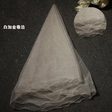 플라워윙 화이트 망사 문라이트 숏 머리 악세사리 면사포 여성 카메라 사용 우아한 더블레이어 핸드메이드
