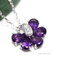 천연자수정목걸이