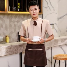 비숍 바텐더상의 커피숍 반팔 바 음식 회소 샤브샤브 프런트 유니폼 여름옷 스타일리쉬 카고