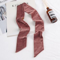(관부가세포함) 여성 목돌이 스카프 Korean chic monochrome ribbon belt narrow scarf trendy retro velvet scar-563264651733