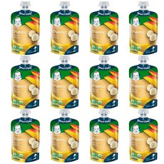거버 Gerber Organic 2nd Foods Bananas & Mangoes 2단계 이유식 바나나 망고 파우치 99g 12팩 1세트, 1개, 단품