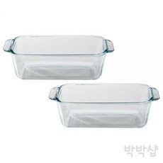 Pyrex 1.4L 투명 베이직 유리 로프 팬 2개 세트, Pyrex 1.4L 투명 베이직 유리 로프 팬 2개 세