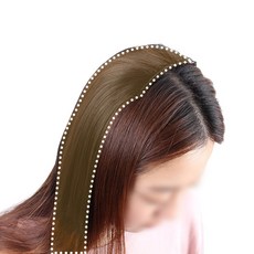 픽앤웨어 여자 정수리 긴머리(26cm) 볼륨 뽕 부분가발, 1개, 내츄럴블랙