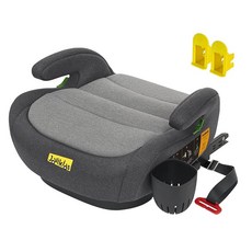 Jovikids 주니어 시트 ISOFIX R129 적합 브스타 시트 음료 홀더와 매우 두꺼운 쿠션 포함 유아용 자동차 시트와 고정 가이드 캡과 벨트 클립 125~150cm