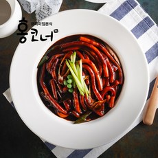 홍코너 떡볶이 6개+ 한입어묵2봉 증정세트, 짜장(밀떡)-3개 + 짜장(누들떡)-3개 + 어묵-2봉