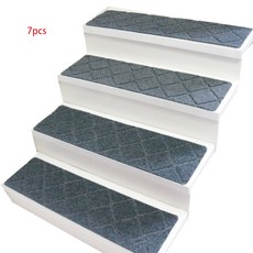 7pcs/set 76x21cm 단색 계단 트레드 플러시 카펫 자체 부족지지 백업 제거 가능한 세척 가능한 스텝 러그 러너 패드 실내 단계