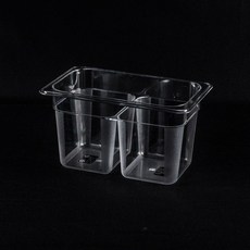 PC 밧드 1/4 투명 보관 용기 바트 반찬통 냉장고정리 10개 묶음, 1/4 바디 6인치(153mm) 나눔(더블)밧드 10개