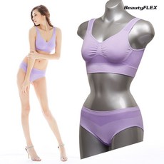 뷰티플랙스 와이어리스 라이크라 매쉬짜임 브라세트 퍼플