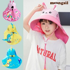 [KC인증] 몽실이 애니멀 플랩캡 uv차단 아동용 썬스크린 와이드창 자외선차단