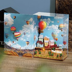 miniyo 미니북시리즈 베니스 도시 열기구 여행 DIY 미니어처하우스 만들기 준비도구증정 한글설명서, 하늘을나는열기구