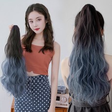 벨르비쥬 플로렌스 말꼬리 웨이브 장발가발, 개, 블루