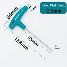만능자동스패너 t-핸들 스패너 allen key hex wrench cr-v alloy flat head hexagon universal screwdriver hand tool, 2.5mm-1pcs, 1개