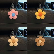 오후반가 1+1 차량용 후크걸이 차량용옷걸이 플라워 차량용품, 브라운+브라운, 1세트