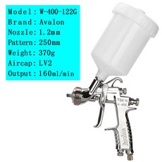 자동차용 페인트 스프레이 건 수동 분무기 공압 도구 권총 W400, [02] gravity 1.2mm nozzle, 1개