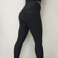 승마복 승마바지 승마용품 앞 주머니 그립 승마 바지 여성 경쟁 승마 바지 통기성 승마, 검은색 스타킹, XL, 1개