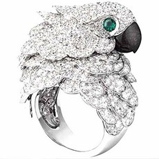 HSQYJ Fashion Lucky Owl Ring Crystal The Night Guardians Owl A/180272