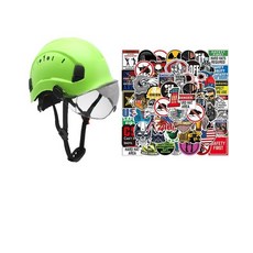키즈 헬멧 고글 장착 안전 ABS 건설 작업용 등산용 보호용 야외 작업 구조 헬멧-86, 11.Cap with Stickers, 1개