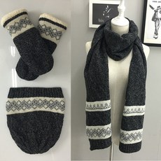 야구글러브 남성 양털 모자 스카프, C02-다크그레이