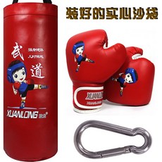 헬스장갑 가정 걸이식 리본끈 체육 자재 헬스기계 복싱 샌드백 빅사이즈 남성손 힘 글러브 스탠드형 건강, T18-[ 없음 블루투스 음악 ] 홍태권 보이(세트포장