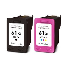 모노테크 HP 호환 61XL 잉크 세트 대용량 HP1510 HP1050 HP2050 HP2540, 1세트, 검정+컬러 1세트, 검정+컬러