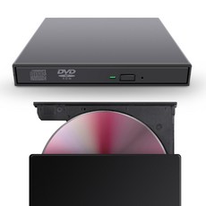넥스트 USB 2.0 DVD 외장형 멀티 플레이 드라이버 CD롬, 블랙