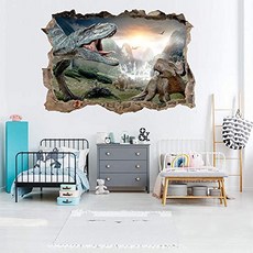 QUEXOMA 3D Dinosaur Simulation Crack Hole Sticker Self Adhesive Peel and Stick Wall Dec (Dinosaur4), Dinosaur4
