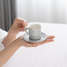 에끌 북유럽 미니어처 심플 에스프레소 컵 디너용 스몰 세라믹 컵 터키에스프레소샷잔 작은커피잔-15668, 단일옵션, 06.UI002_Grey_유묘금