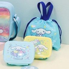 산리오 캐릭터즈 2단 도시락 파우치 세트, 시나모롤, 1개