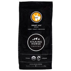 [미국직구] 키킹홀스커피 스마트애스 미디엄로스트 홀빈 커피원두 284g 1개 Kicking Horse Coffee Smart Ass Medium Roast Whole Bean