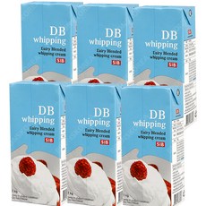 DB휘핑크림 1kg X 6개(아이스박스무료) 생크림 베이킹 혼합생크림, 6개