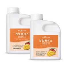 맘스 흥국 맘스리얼 애플망고 베이스 1kg 에이드음료원액(아이스포장), 2개