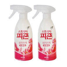 피죤 스프레이 섬유탈취 핑크로즈 490ml 2개 탈취제 정전기방지