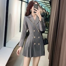 가을옷 여성 여승무원 경숙 헵번풍 셋업 허리보정 슬림핏 겨울 계절
