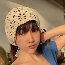 두건 RU뉴타입 사계절 코튼린넨 펀칭 수공 머리수건 내추럴여성 아트 머리띠 겸용 스카프